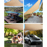 Instahut Shade Sail 2x4m Rectangle 280GSM 98% Sand Shade Cloth