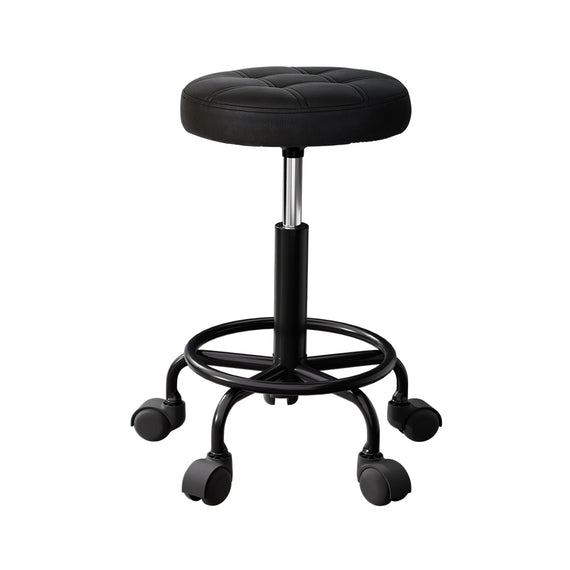 Artiss Salon Stool Round Swivel Chairs Black