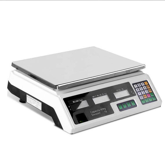 Emajin Scales Digital Kitchen 40KG Weighing Scales Platform Scales LCD White