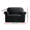 Artiss Sofa Cover Couch Covers 1 Seater Velvet Black