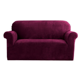 Artiss Sofa Cover Couch Covers 2 Seater Velvet Ruby Red