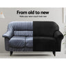 Artiss Velvet Sofa Cover Plush Couch Cover Lounge Slipcover 4 Seater Black