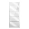 Artiss 5 Drawer Mirrored Wooden Shoe Cabinet - White