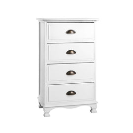 Artiss Vintage Bedside Table Chest 4 Drawers Storage Cabinet Nightstand White