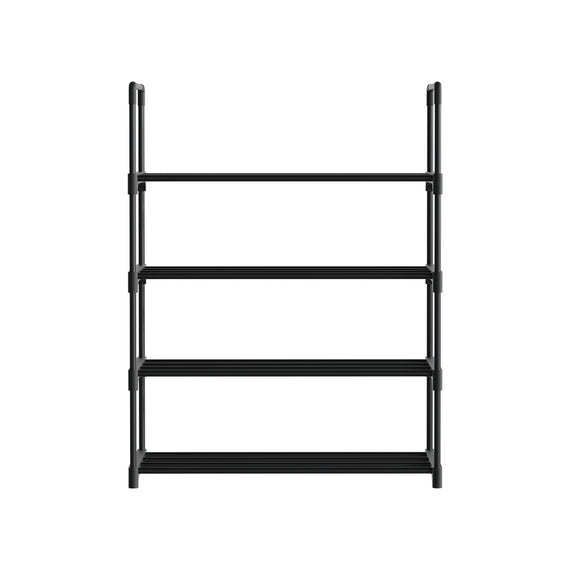 Artiss Shoe Rack Stackable Shelves 4 Tiers 55cm Shoes Storage Stand Black