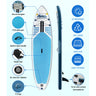Weisshorn Stand Up Paddle Board 10.6ft Inflatable SUP Surfboard Paddleboard Kayak Surf Blue