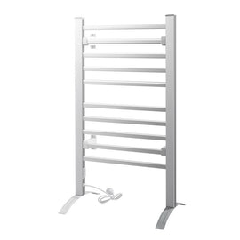 Devanti Electric Heated Towel Rail Rack 10 Bars Freestanding Clothes Dry Warmer