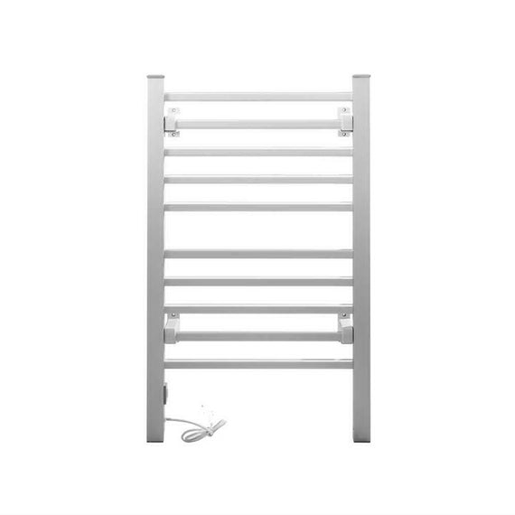 Devanti Electric Heated Towel Rail Rack 10 Bars Freestanding Clothes Dry Warmer