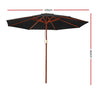 Instahut 2.7m Outdoor Umbrella Pole Umbrellas Beach Garden Sun Stand Patio Black