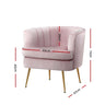 Artiss Armchair Lounge Chair Accent Armchairs Sofa Chairs Velvet Pink Couch