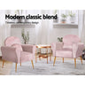 Artiss Armchair Lounge Chair Accent Armchairs Chairs Sofa Pink Velvet Cushion