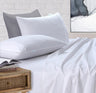 Elan Linen 100% Egyptian Cotton Vintage Washed 500TC White 50 cm deep Mega King Bed Sheets Set