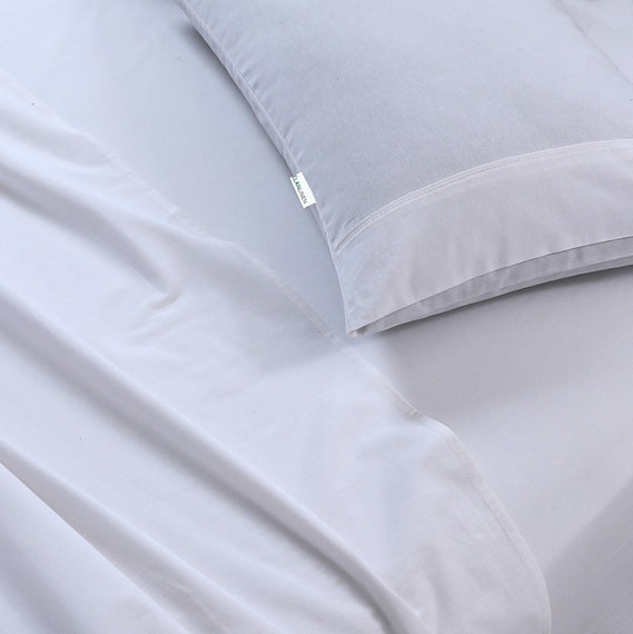 Elan Linen 100% Egyptian Cotton Vintage Washed 500TC White 50 cm deep Mega King Bed Sheets Set