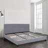 Milano Sienna Luxury Bed Frame Base And Headboard Solid Wood Padded Linen Fabric - Double - Grey