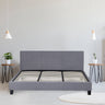 Milano Sienna Luxury Bed Frame Base And Headboard Solid Wood Padded Linen Fabric - Double - Grey