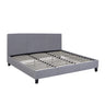 Milano Sienna Luxury Bed Frame Base And Headboard Solid Wood Padded Linen Fabric - Double - Grey