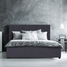 Milano Luxury Gas Lift Bed Frame Base And Headboard With Storage - King - Charcoal