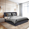 Milano Luxury Gas Lift Bed Frame Base And Headboard With Storage - King - Charcoal