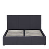 Milano Luxury Gas Lift Bed Frame Base And Headboard With Storage - King - Charcoal