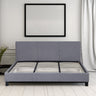 Milano Sienna Luxury Bed Frame Base And Headboard Solid Wood Padded Linen Fabric - King - Grey