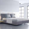 Milano Capri Luxury Gas Lift Bed Frame Base And Headboard With Storage - King - Grey