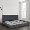 Milano Sienna Luxury Bed Frame Base And Headboard Solid Wood Padded Linen Fabric - King Single - Charcoal