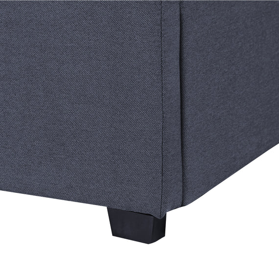 Milano Capri Luxury Gas Lift Bed Frame Base And Headboard With Storage - King Single - Charcoal