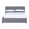 Milano Luxury Gas Lift Bed Frame Base And Headboard With Storage - Queen - Grey