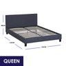 Milano Sienna Luxury Bed Frame Base And Headboard Solid Wood Padded Linen Fabric - Queen - Charcoal