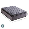 Casa Decor Bamboo Charcoal Mattress Pocket Spring Pillowtop 5 Zone 32cm Depth - Queen - Charcoal