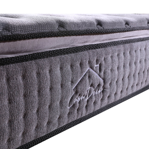 Casa Decor Bamboo Charcoal Mattress Pocket Spring Pillowtop 5 Zone 32cm Depth - Queen - Charcoal