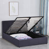 Milano Luxury Gas Lift Bed Frame Base And Headboard With Storage - Double - Charcoal