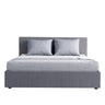 Milano Luxury Gas Lift Bed Frame Base And Headboard With Storage - King - Grey