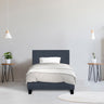 Milano Sienna Luxury Bed Frame Base And Headboard Solid Wood Padded Linen Fabric - Single - Charcoal