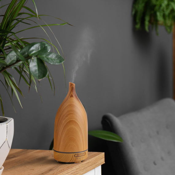Milano Decor Aroma Diffuser 100ml Ultrasonic Humidifier Purifier And 3 Pack Oils - Light Wood