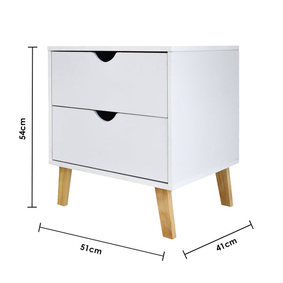 Milano Decor Bedside Table Turramurra Drawers Nightstand Unit Cabinet Storage