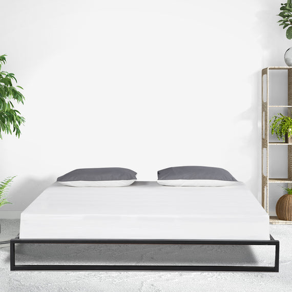 Milano Decor Florence Metal Bed Frame Mattress Base Platform Modern Black - Single - Black