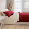 Balmain 1000 Thread Count Hotel Grade Bamboo Cotton Quilt Cover Pillowcases Set - Queen - Bordeaux