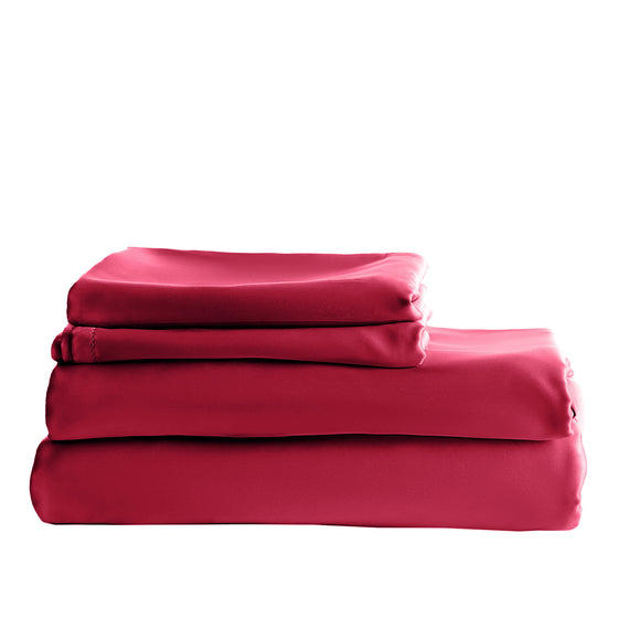 Balmain 1000 Thread Count Hotel Grade Bamboo Cotton Quilt Cover Pillowcases Set - King - Bordeaux