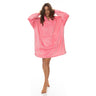 Royal Comfort Snug Hoodie Nightwear Super Soft Reversible Coral Fleece 750GSM - Pink