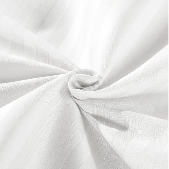 Kensington 1200 Thread Count 100% Egyptian Cotton Sheet Set Stripe - Super King - White