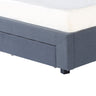 Milano Decor Palermo Bed Base with Drawers Upholstered Fabric Wood Charcoal - Queen - Charcoal