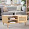 Casa Decor Santiago Rattan Coffee Table Storage Drawer Furniture Wooden Oak