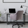 Casa Decor Arles Velvet Office Chair Mid Back Swivel Height Adjustable Grey