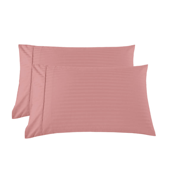 Kensington 1200 Thread Count 100% Egyptian Cotton Sheet Set Stripe - Super King - Desert Rose