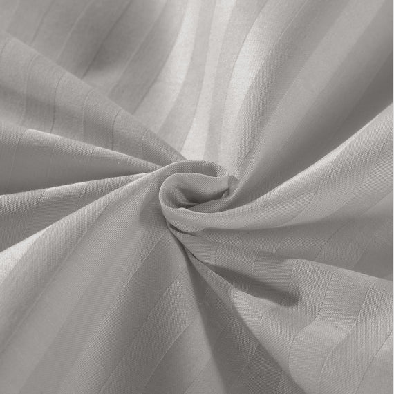 Royal Comfort Kensington 1200 Thread Count 100% Cotton Stripe Quilt Cover Set - Super King - Grey