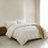 Royal Comfort Striped Flax Linen Blend Quilt Cover Set Soft Touch Bedding - King - Beige