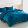 Royal Comfort Velvet Quilt Cover Set Super Soft Luxurious Warmth - Queen - Navy