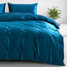 Royal Comfort Velvet Quilt Cover Set Super Soft Luxurious Warmth - Queen - Navy