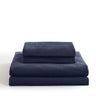 Royal Comfort Velvet Corduroy Quilt Cover Set Super Soft Luxurious Warmth - King - Navy